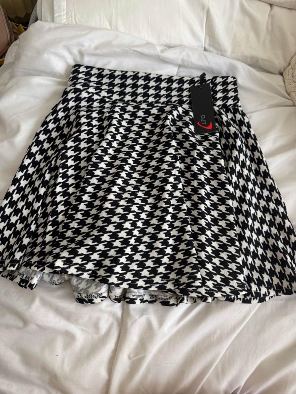 DJT Houndstooth Circle Skirt - Black & White